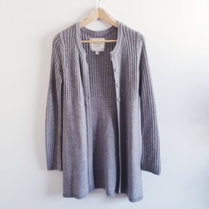 Energie Cardigan Sweater M Medium Gray Button Duster